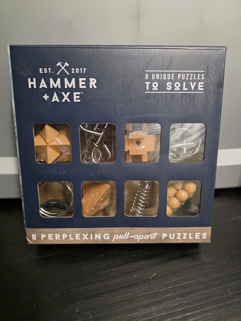 Blue and Wood 8-Piece Pull-Apart Puzzle Set